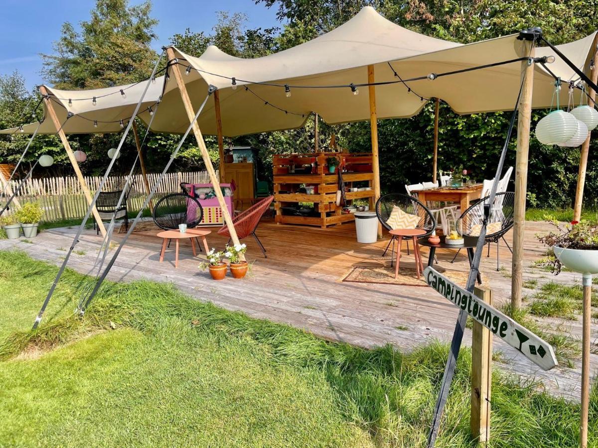 Wereldse Bell Tenten Met Alpaca'S Paasloo Bagian luar foto